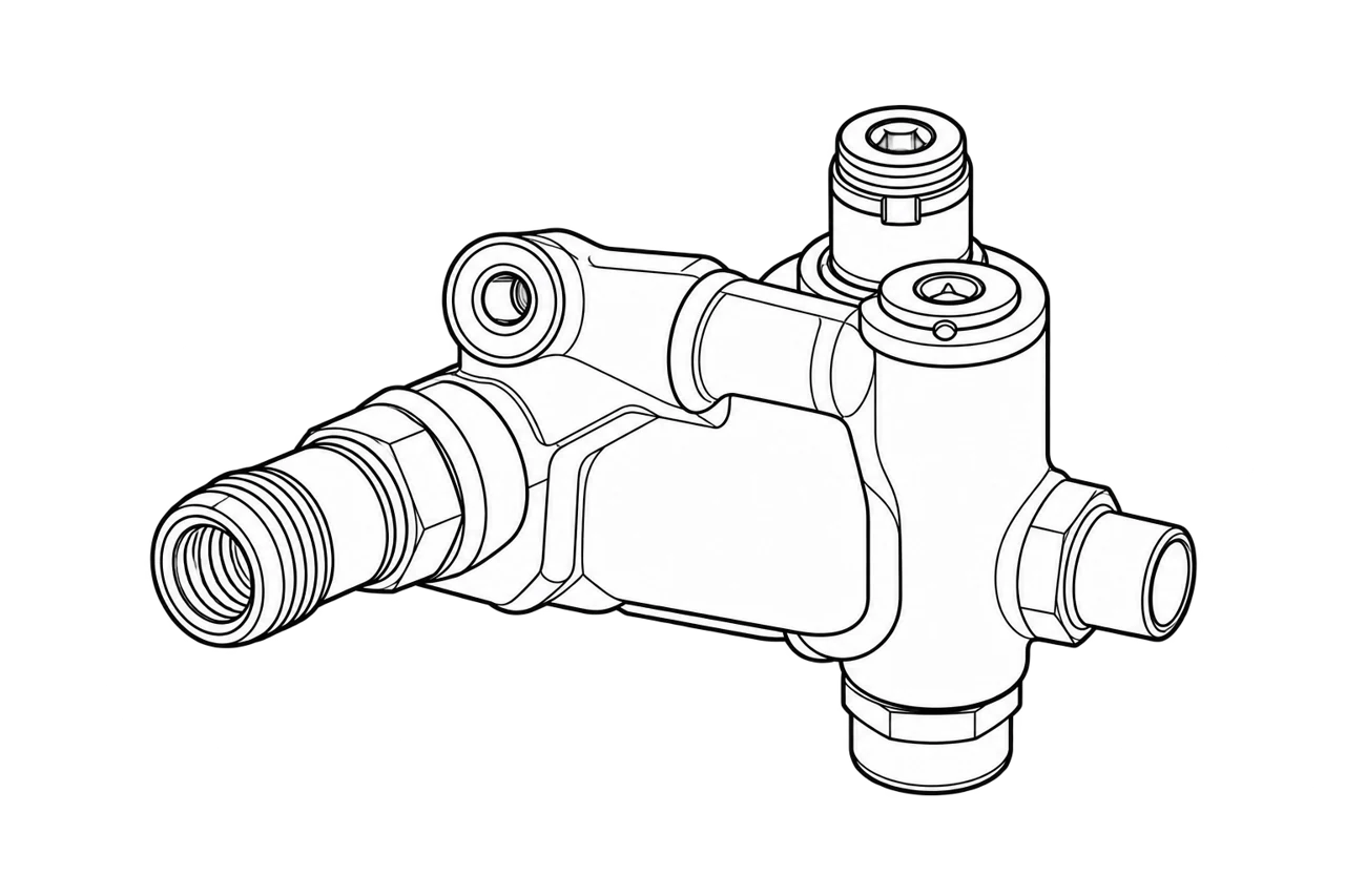 Height control valve range, technical line illustration