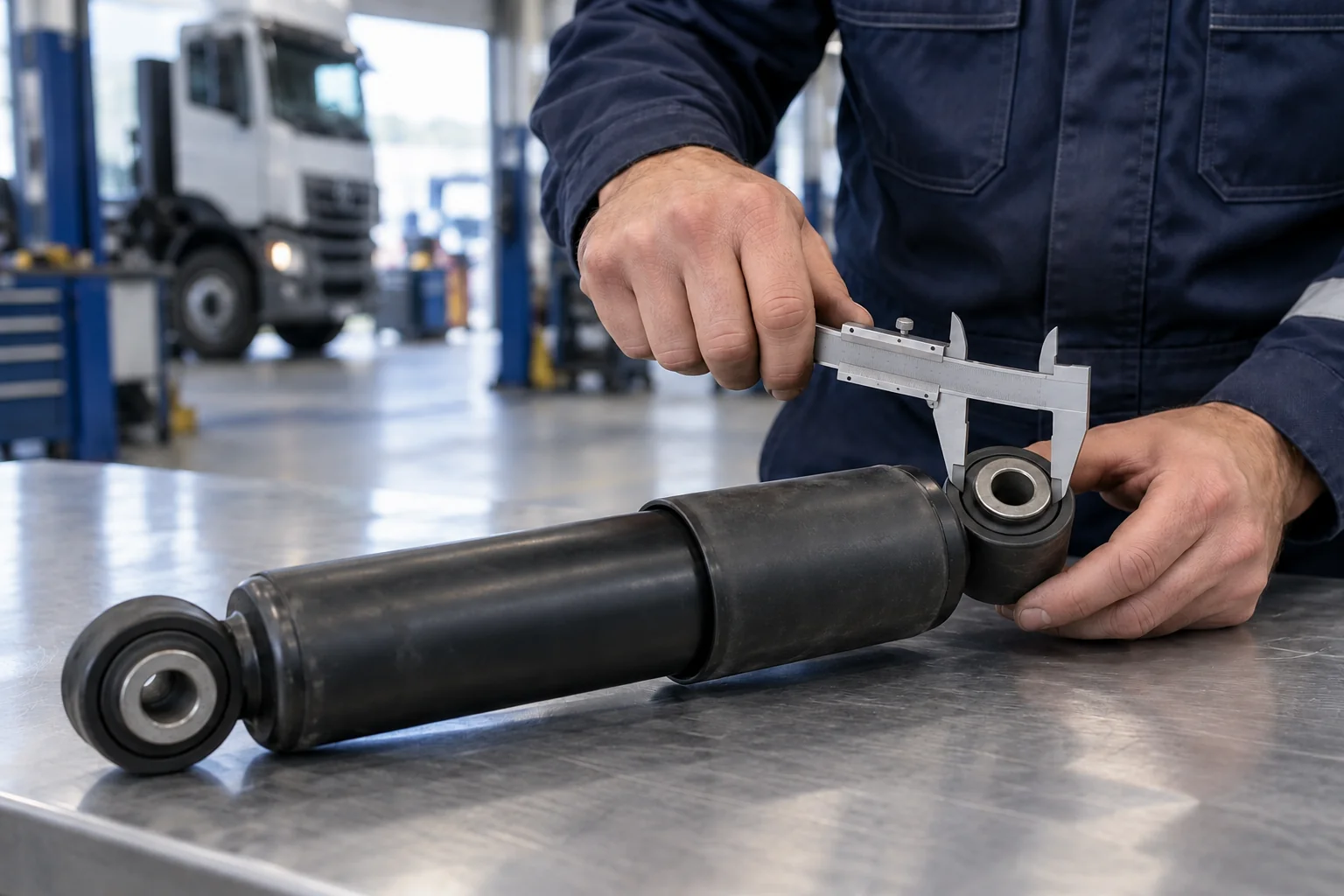 Illustrative fitment inspection of a suspension mounting eye